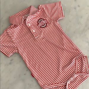 Baby BOYS’ OHIO STATE collared striped onesie